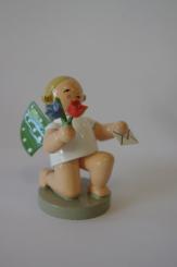 Engel mit Brief und Blumen, kniend 