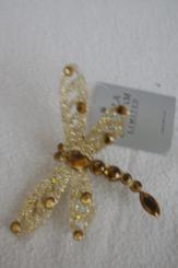 Libelle gold mit Clip 