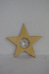 Holzstern klein mit Bleikristall 