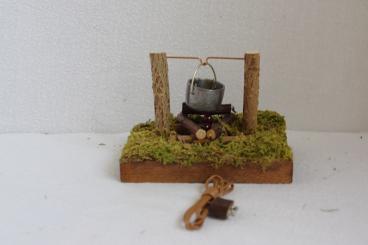 Lagerfeuer 4-eckig mit Flackerlicht 