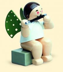 Engel mit Querflöte sitzend 