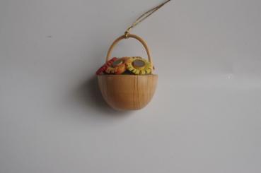 Holzschale mit Blumen 