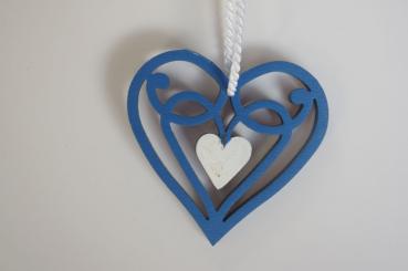 Filigranes Herz blau I 