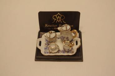 Kaffeegedeck "Goldzwiebel", blau 