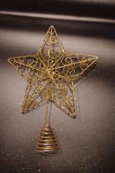 Christbaumspitze Filigranstern, gold 