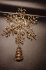 Christbaumspitze Schneeflocke gold 
