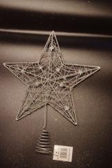 Christbaumspitze Filigranstern, silber, groß 