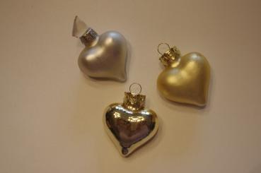 Mini-Goldherzen, Glas 