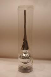 Baumspitze Glas, silber glanz mit Sterndekor 