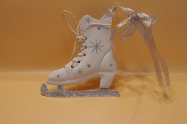 Schlittschuh weiß, Metall 