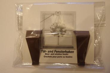 Fensterhaken klein, braun 