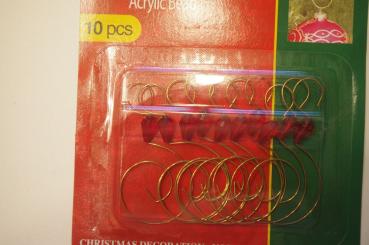 Kugelaufhänger, goldfarben mit roter Perle 