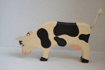 Kuh fressend schwarz-weiß 