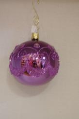Glaskugel "Girlande" flieder 8 cm 