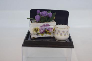 Blumenkasten mit lila Blumen 