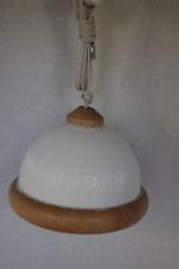 Hängelampe groß, Kunststoff + Holz 