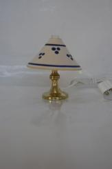 Tischlampe rustkal mit blauen Tupfen 