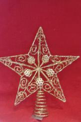 Drahtstern als Christbaumspitze gold 