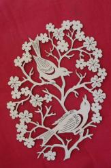 Vogelpaar im Blütenzweig 