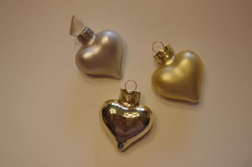 Mini-Goldherzen, Glas 