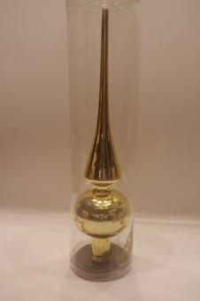 Baumspitze Glas, gold glanz mit Sterndekor 