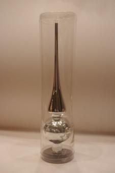 Baumspitze Glas, silber glanz mit Sterndekor 