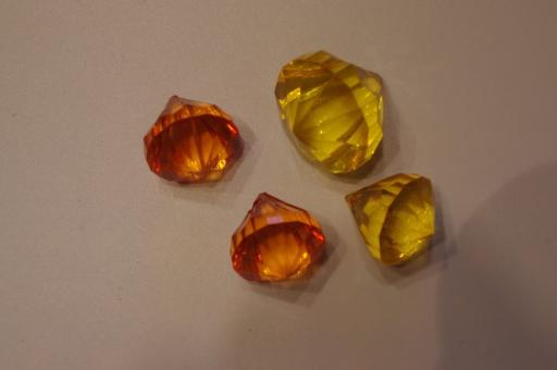 Kunststoffdiamanten, goldgelb, (2Stück) 