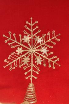 Christbaumspitze, Schneeflocke gold 
