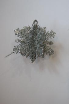 Schneeflocke Kunststoff, silber 