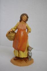 Hirtenfrau mit Katze 